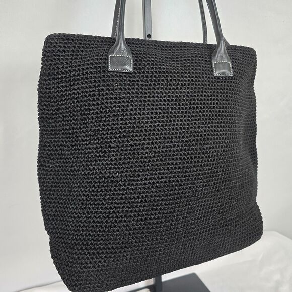 The Sak Tote Black Woven Zipper Closure Double Handles 16" x 12" x 5" - Picture 12 of 15
